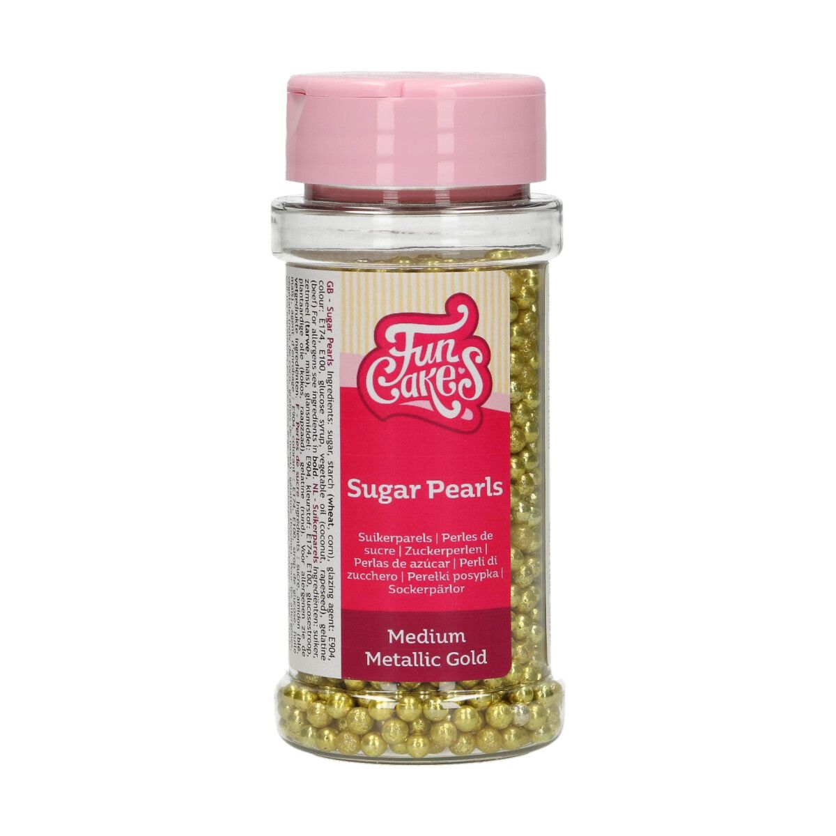 Sugar Pearls Medium (4 mm) Metallic Gold 80 g Sugar Pearls Medium (4 mm) Metallic Gold 80 g