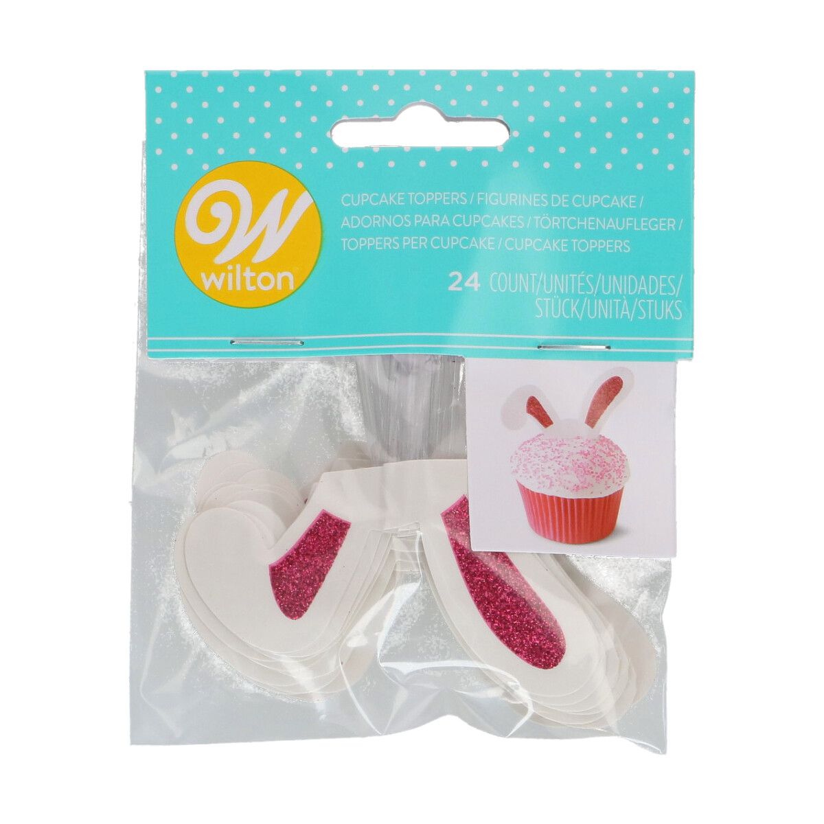 Cupcake Glitter Bunny Ear Picks / Hasenohren 24 Stück Cupcake Glitter Bunny Ear Picks / Hasenohren 24 Stück