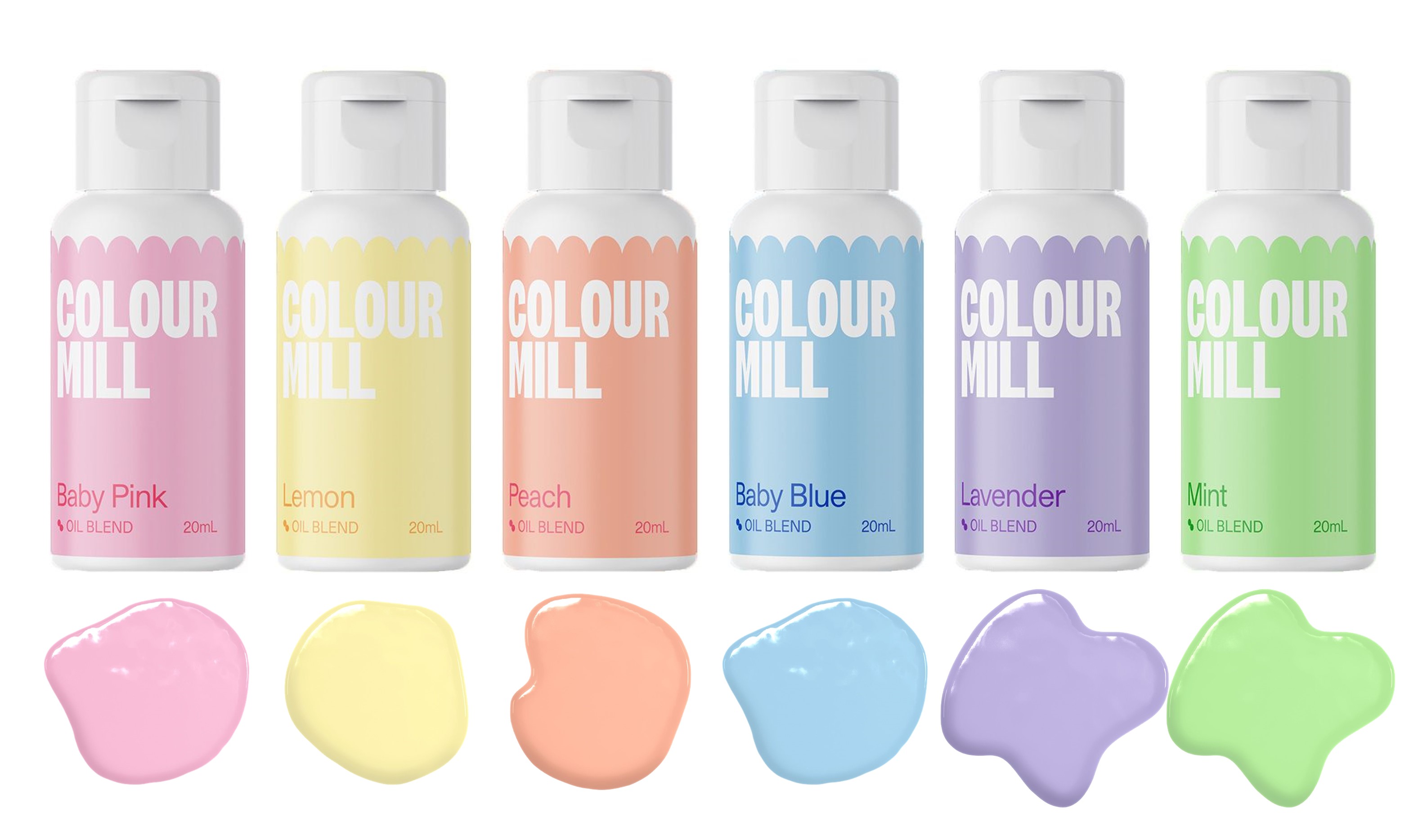 Öl Lebensmittelfarbe Pastel Edition 6 x 20 ml Öl Lebensmittelfarbe Pastel Edition 6 x 20 ml