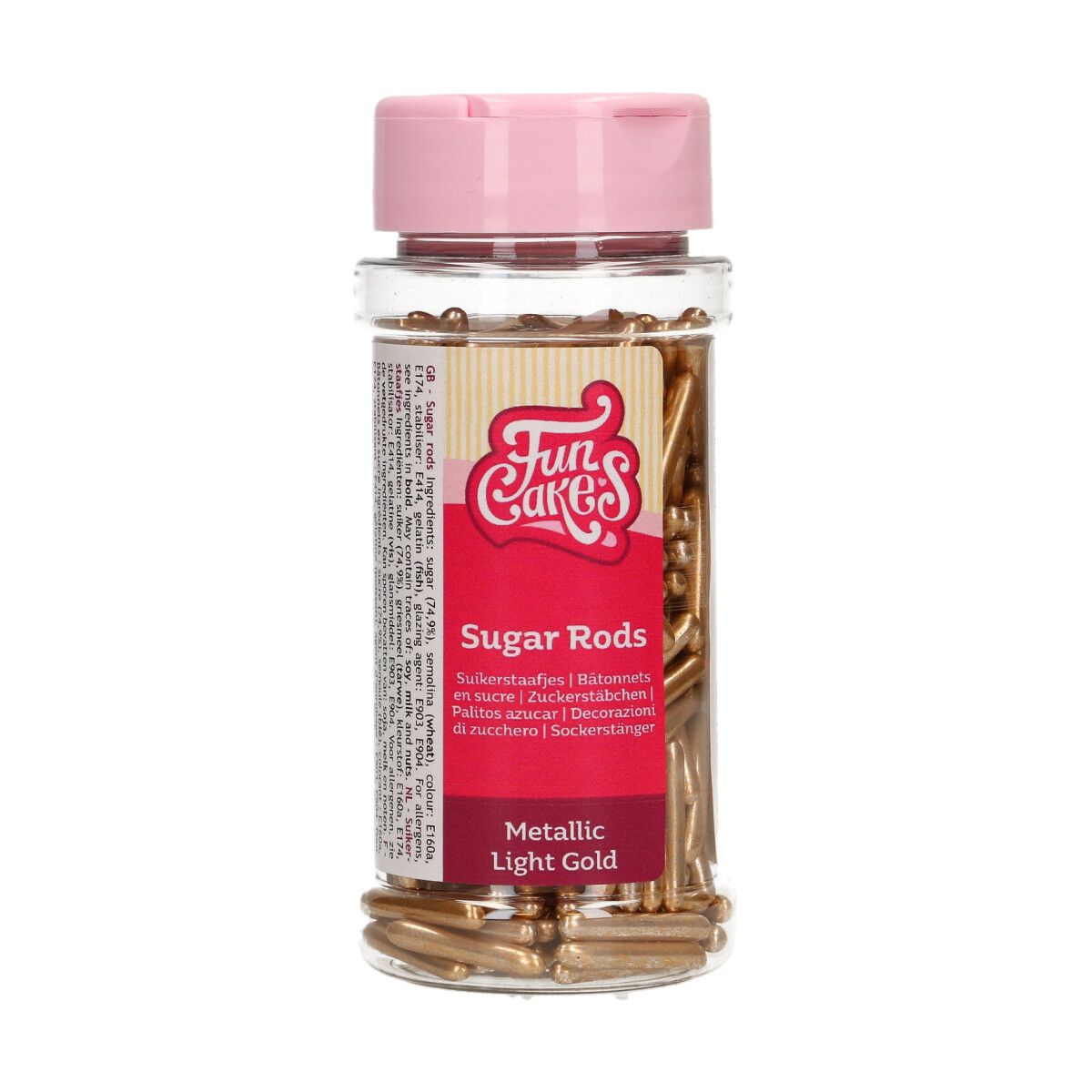 Sugar Rods XL (2 cm) Metallic Light Gold 70 g Sugar Rods XL (2 cm) Metallic Light Gold 70 g