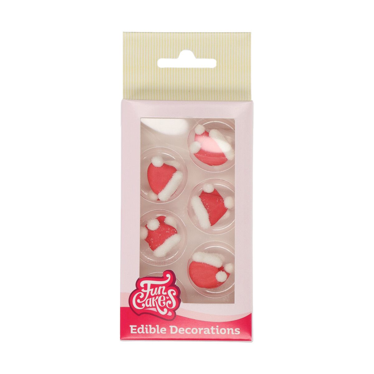 Zucker Dekoration Santas Mütze Set / 12 Zucker Dekoration Santas Mütze Set / 12