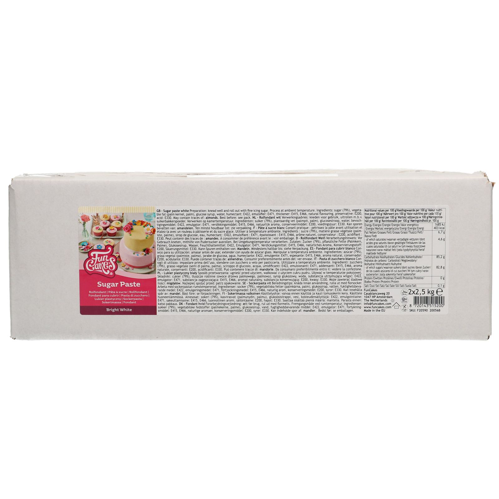Fondant Bright White / Weiß 2 x 2,5 kg
