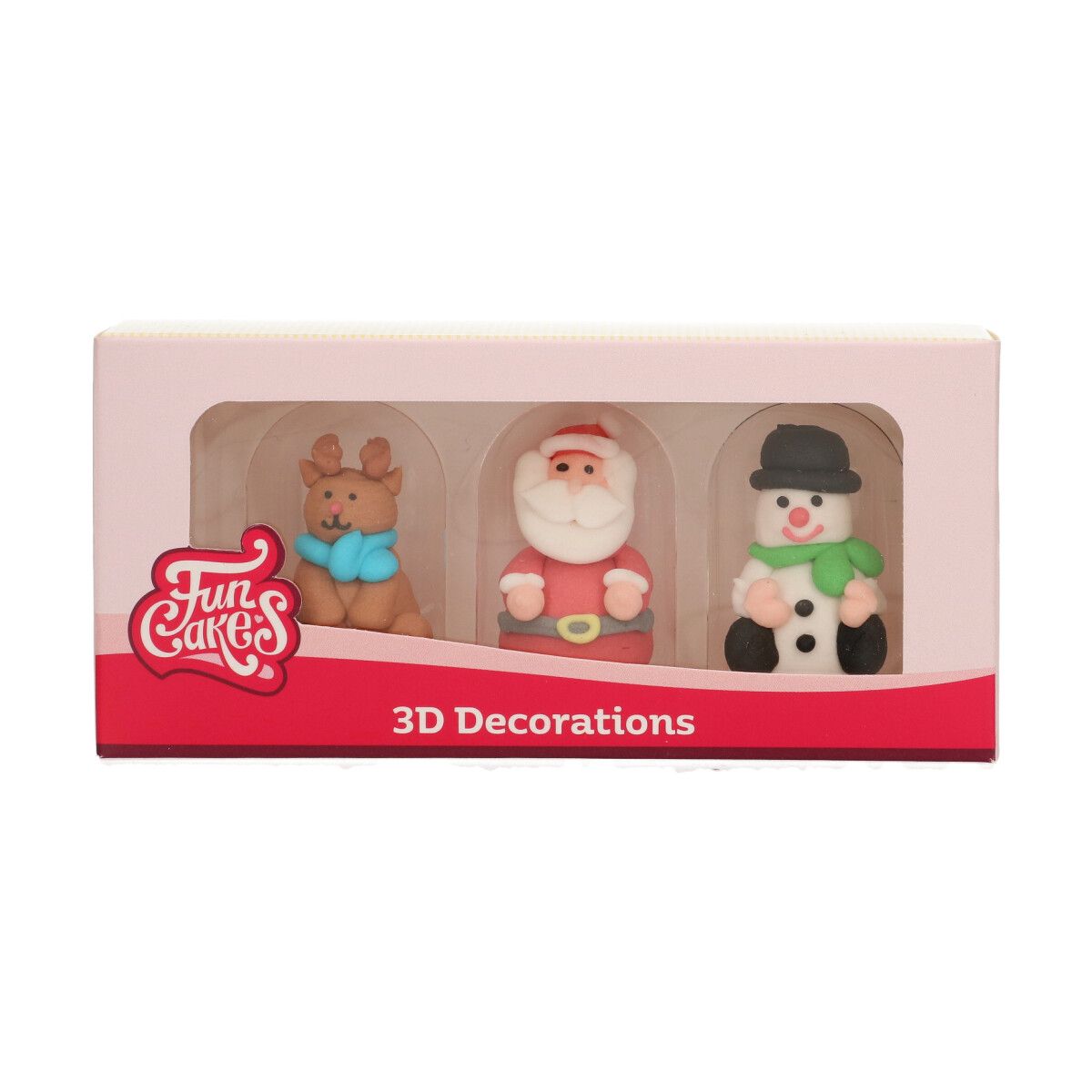 Zucker Dekorationen 3D Weihnachtsfigure Set/3 Zucker Dekorationen 3D Weihnachtsfigure Set/3
