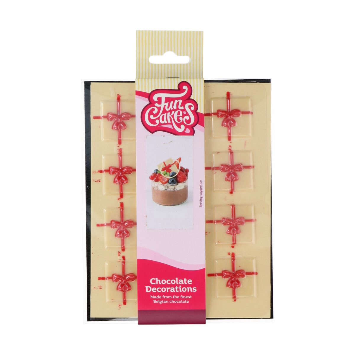 Schokoladendekorationen Geschenk Weiß/Rot pk/12
