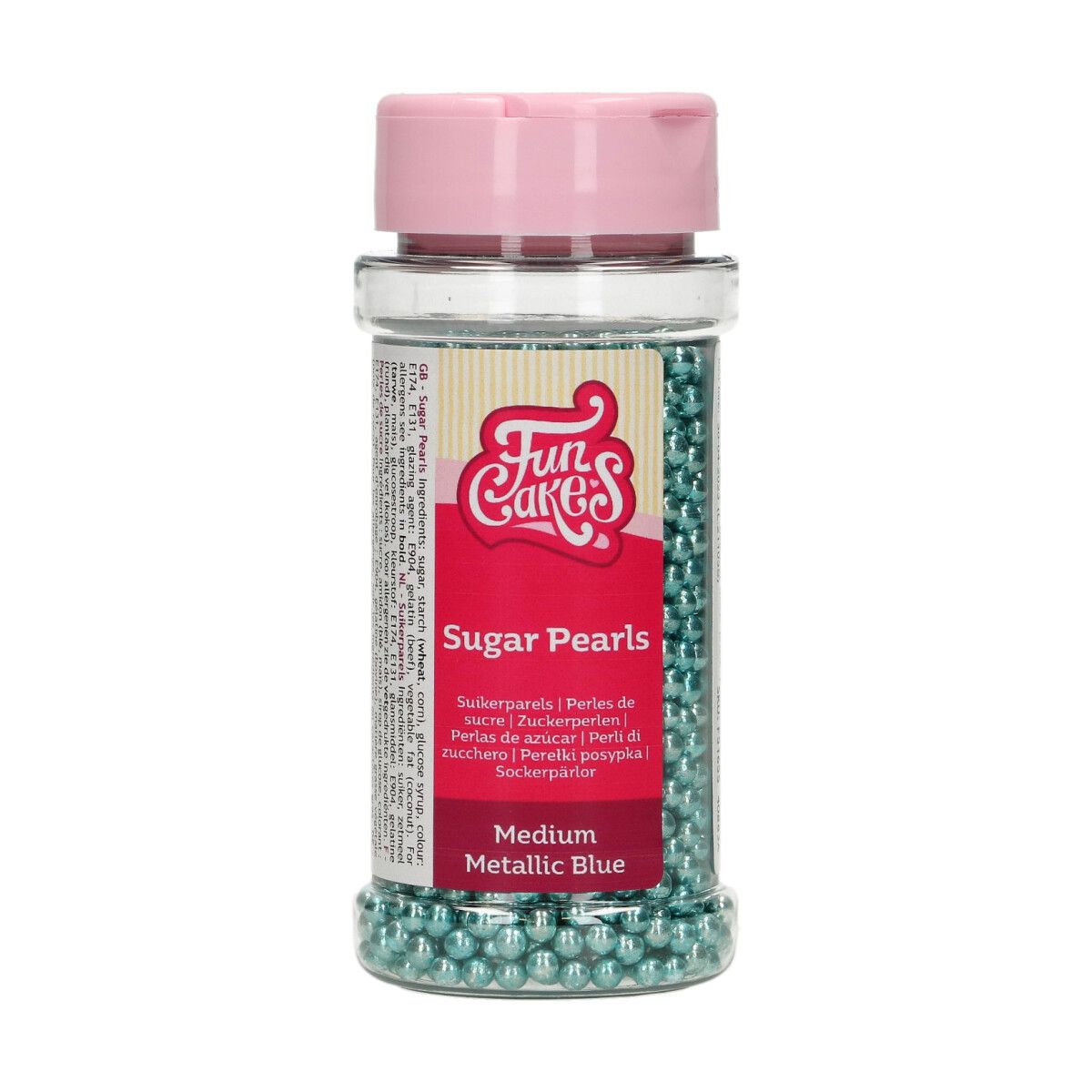Sugar Pearls Medium (4mm) Metallic Blau 80 g Sugar Pearls Medium (4mm) Metallic Blau 80 g