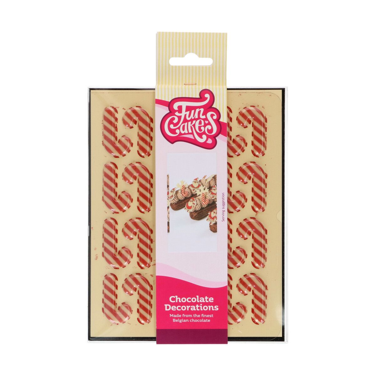 Schokoladendekorationen Candy Cane Set / 24 Schokoladendekorationen Candy Cane Set / 24