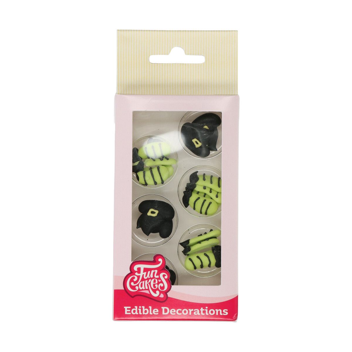 Zucker Dekorationen Hexen-Hut & -Bein Set/18 Zucker Dekorationen Hexen-Hut & -Bein Set/18