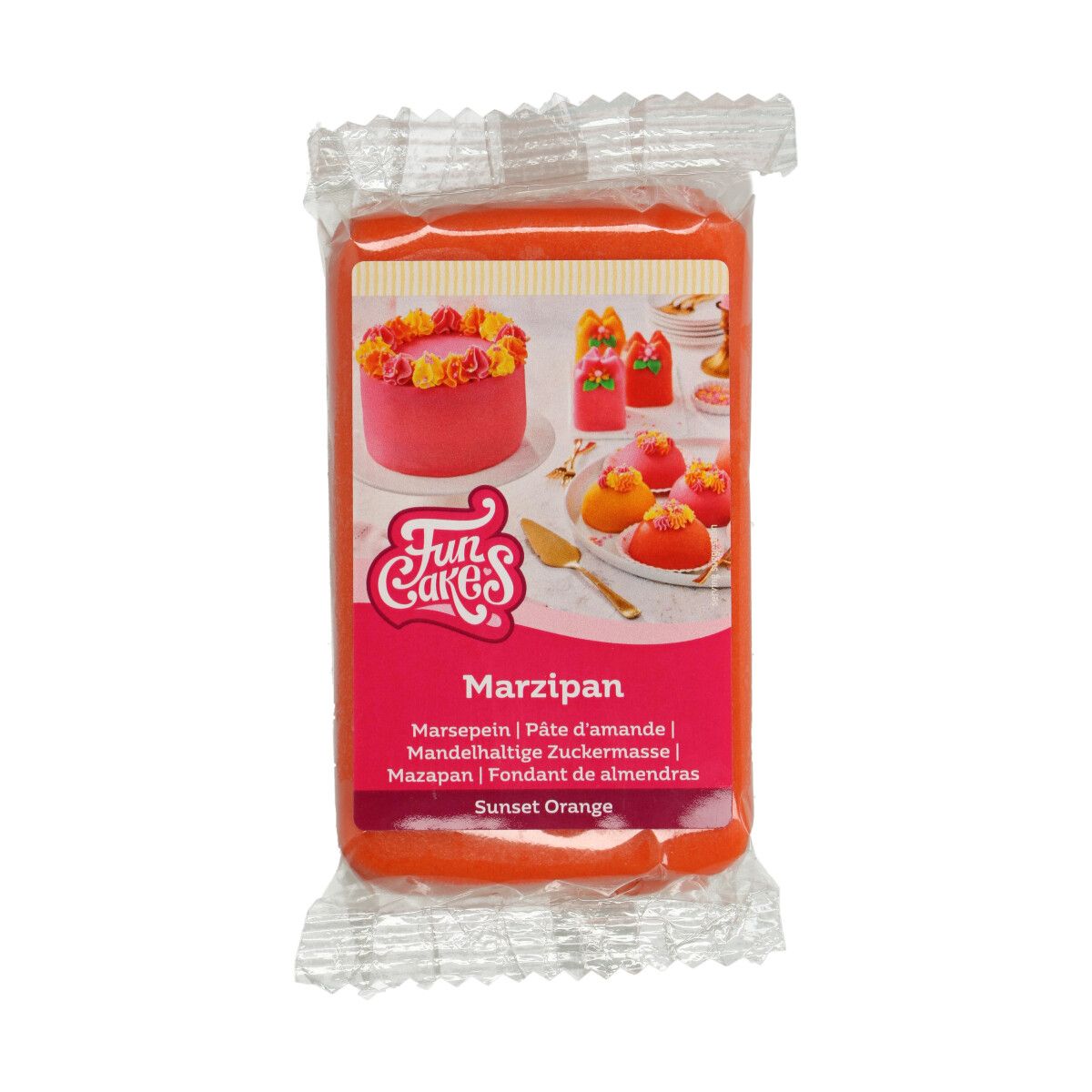 Mandelhaltige Zuckermasse Sunset Orange 250 g Mandelhaltige Zuckermasse Sunset Orange 250 g